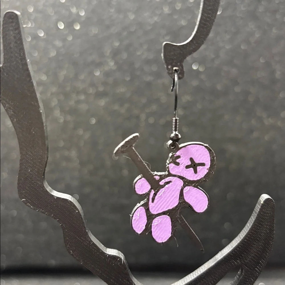 Purple Voodoo Doll Earrings 💜🖤